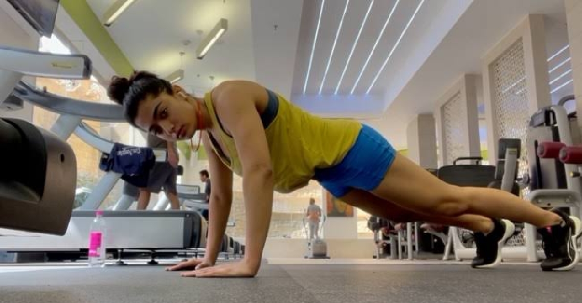 Actress Rashmika Mandanna GYM